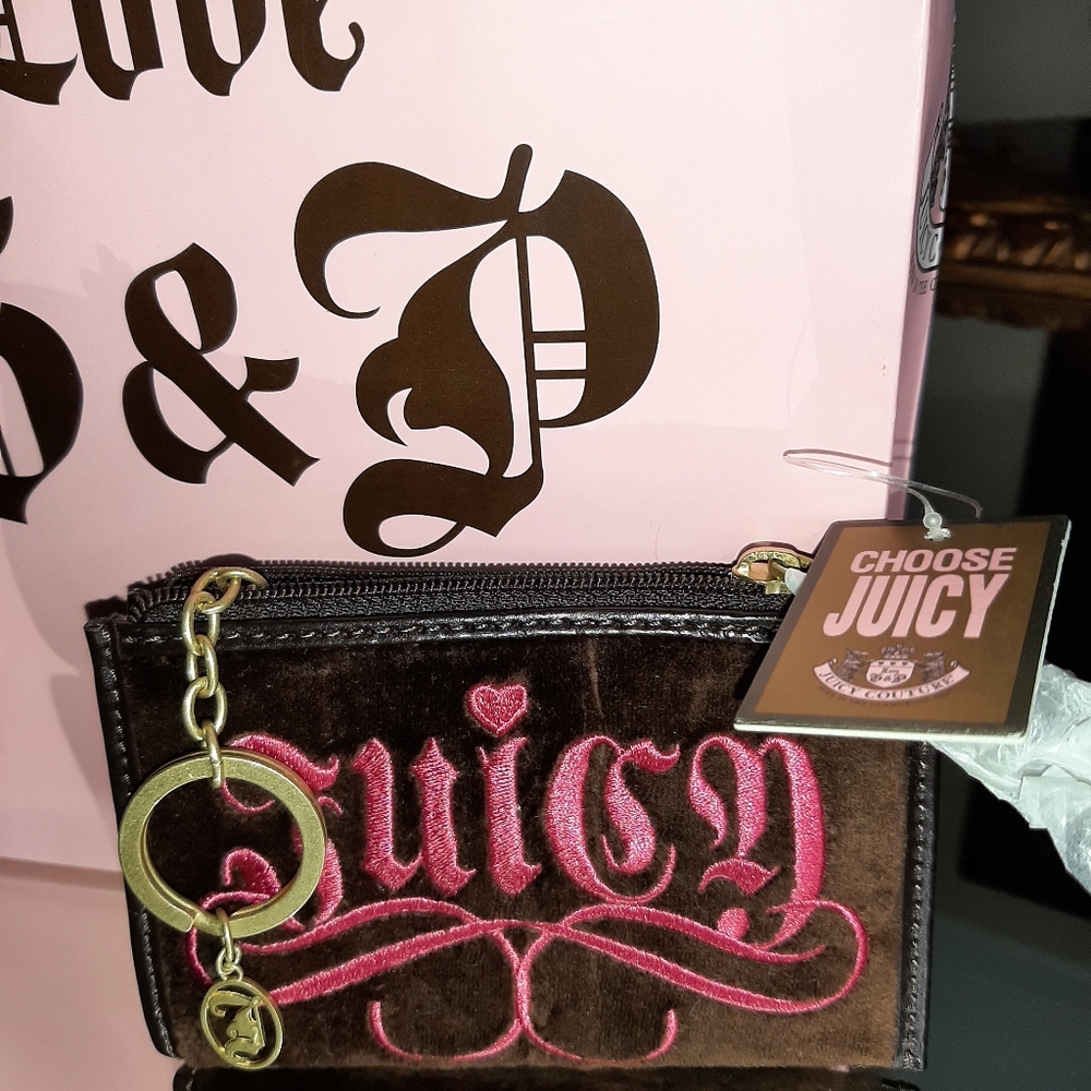 🤩GENUINE JUICY COUTURE KEY CHAIN COIN WALLET